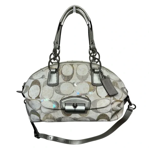 Coach Kristin Signature Dome Sequin Satchel Shoulder Bag #19338